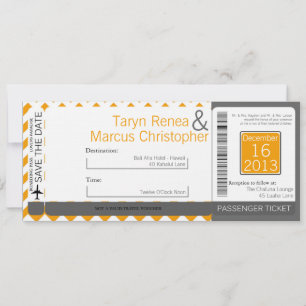 Passe d'embarquement Lin Faire-part de mariage Yel