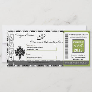 Passe d'embarquement Linen Faire-part de mariage B