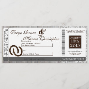 Passe d'embarquement Linen Faire-part de mariage C