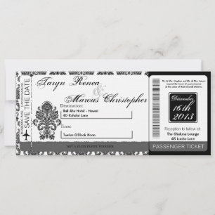 Passe d'embarquement Linen Faire-part de mariage D
