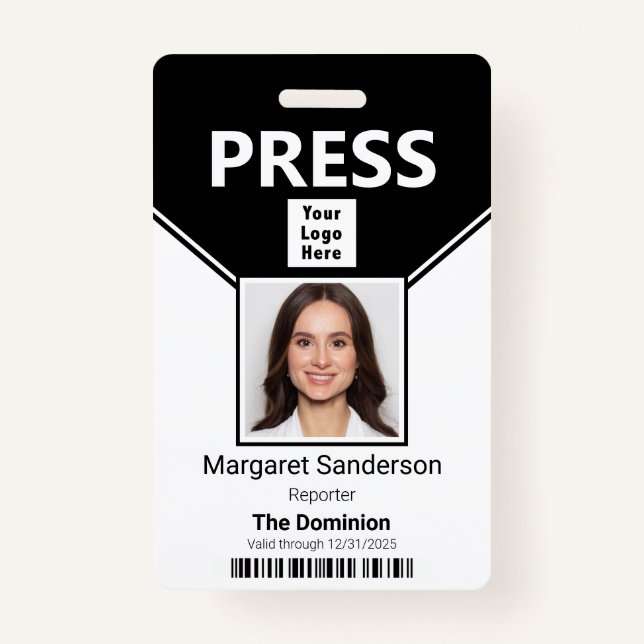 Passe-la Passe Logo Photo et Code à barres Badge (Devant)
