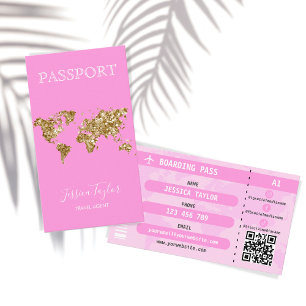 Passe Pink Parties scintillant Passport Carte du m