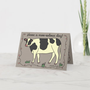 "Passe une journée Moo-velous !" Carte de voeux de