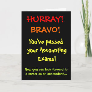 Passed Accounting Exams Accountant Congratulations Card