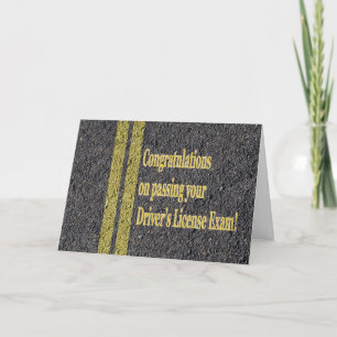 Passed Driver's License Exam Test Road Asphalt Card