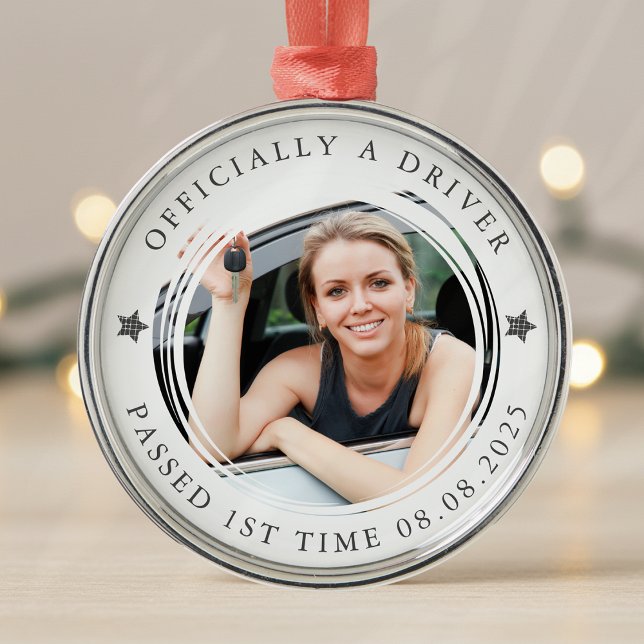Passed Driving Test Congratulations Photo Keepsake Metal Ornament (Creator Uploaded)