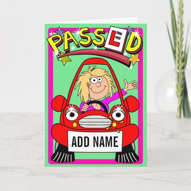 Passed Driving Test - name placed on number plate Card (Front)