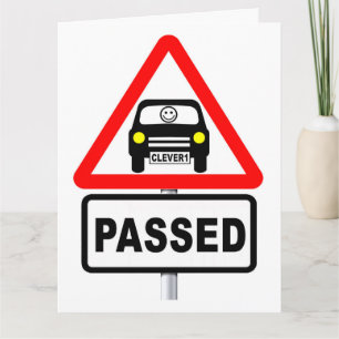 Passed Driving Test Road Signage Graphic Card