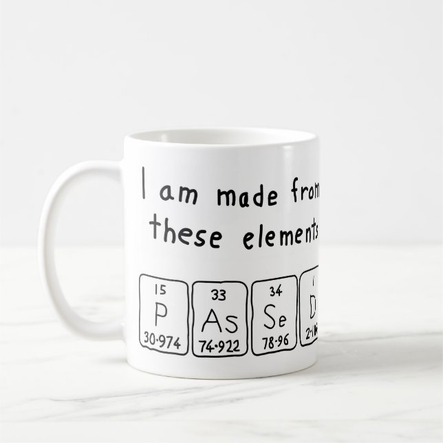 Passed periodic table name mug (Left)