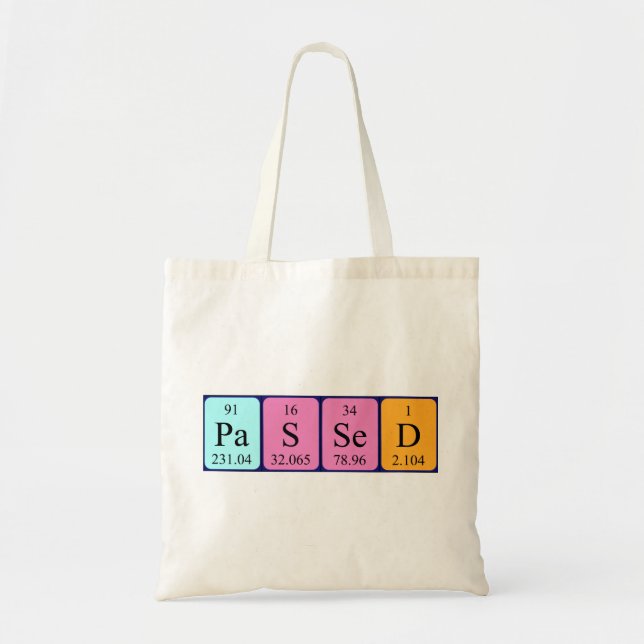 Passed periodic table name tote bag (Front)
