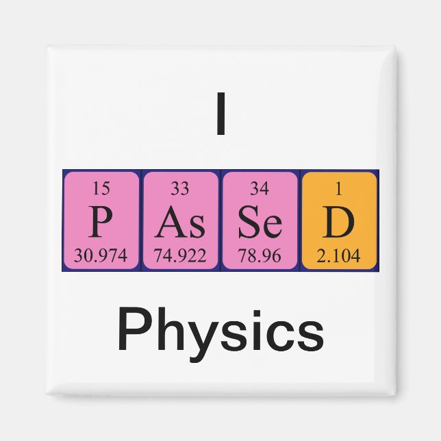 Passed physics periodic table name magnet (Front)