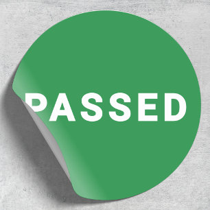 Passed Sticker   Quality Control Approved Green