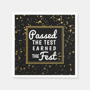 Passed the Test Earned the Fest Gold Confetti Grad Napkin