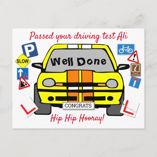 Passed your Driving Test, Congratulations! Postcard (Front)