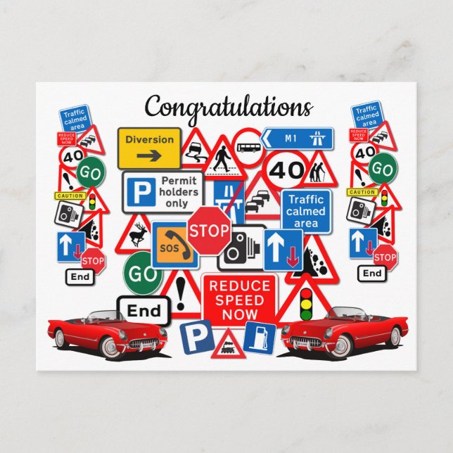 Passed your Driving Test,  Congratulations! Postcard (Front)