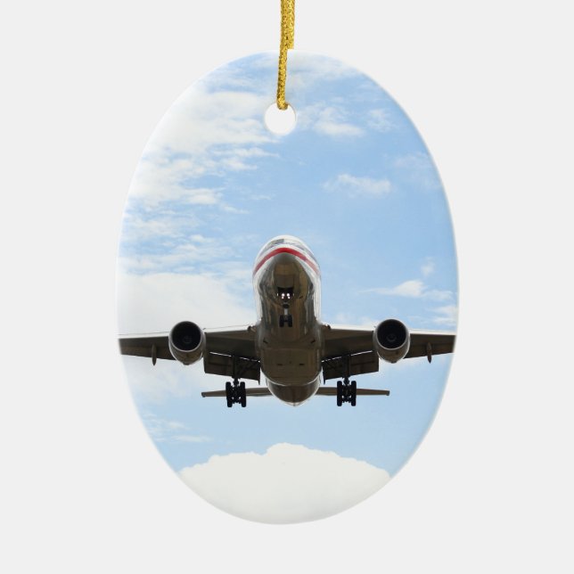 Passenger Plane Ceramic Ornament (Front)
