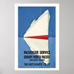 Passenger Service Europe North Pacific Via West Poster