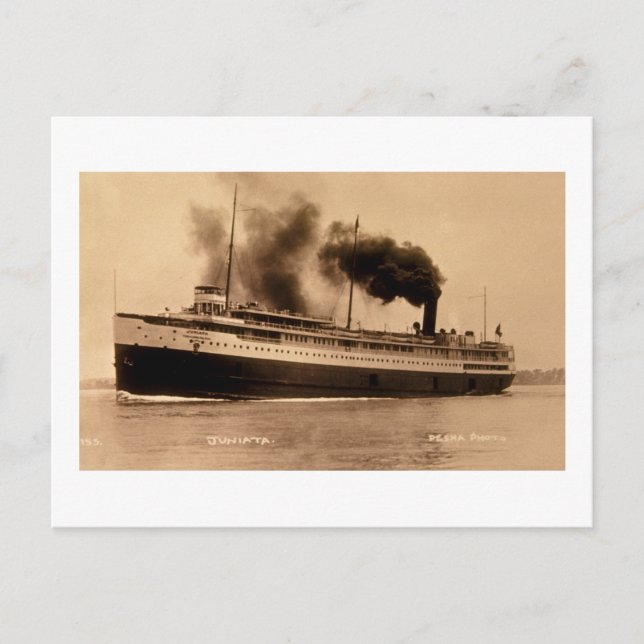 Passenger Steamer Juniata - Louis Pesha Postcard (Front)