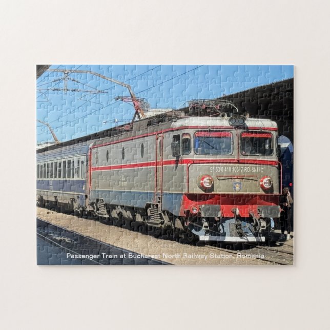 Passenger Train at Bucharest Railway Station on a Jigsaw Puzzle (Horizontal)