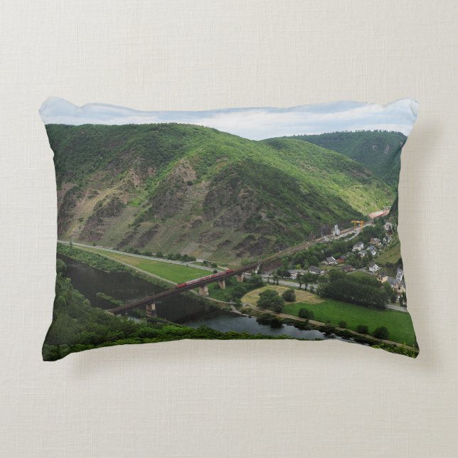 passenger train in Ediger-Eller Decorative Pillow (Front)