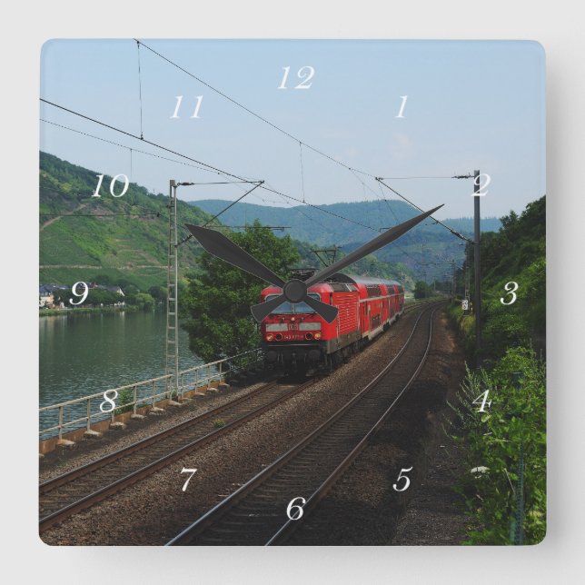 passenger train square wall clock (Front)