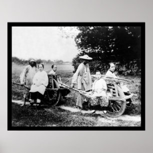 Passenger Wheelbarrows China 1910 Poster