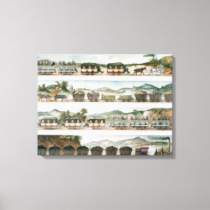 Passengers and freight the first French line Canvas Print