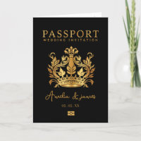 Passeport Destination Mariage Faux invitation en o