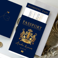 Passeport Destination Mariage Faux invitation en o