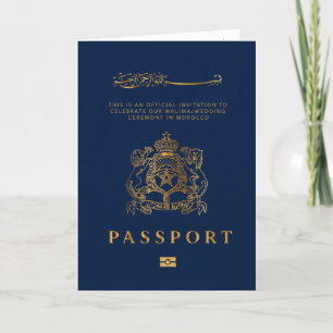 Passeport Destination Mariage Faux invitation en o