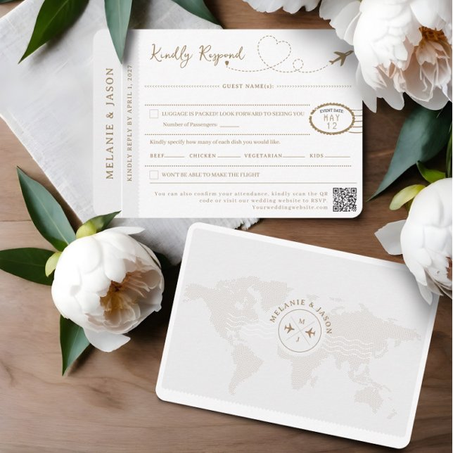 Passeport Destination Mariage thème Voyage RSVP (Passport Destination Wedding Travel Theme RSVP)