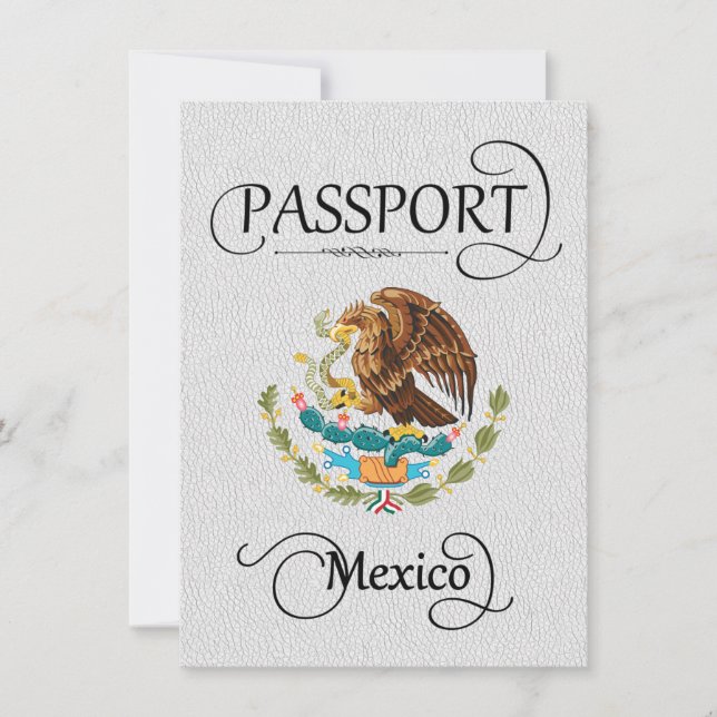 Passeport Mexique blanc Enregistrer la carte Date (Devant)