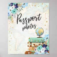 Passeport Photos Panneau de tableau Voyage Douche