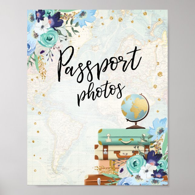 Passeport Photos Panneau de tableau Voyage Douche  (Devant)