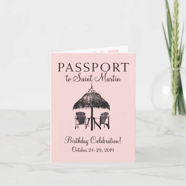 Passeport Saint-Martin Invitation d'anniversaire (Devant)