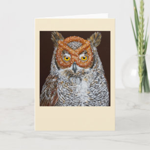 Passez la carte de voeux pliée 5'' x 7'' du hibou