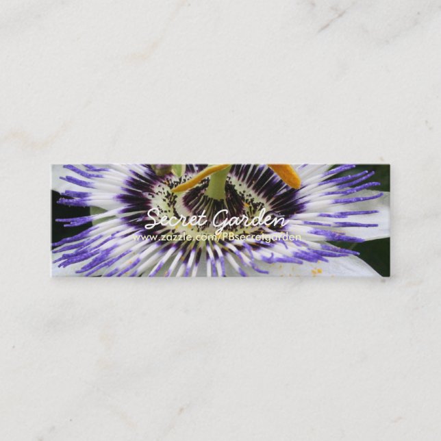 Passiflora 3 Floral Photography Mini Business Card (Front)
