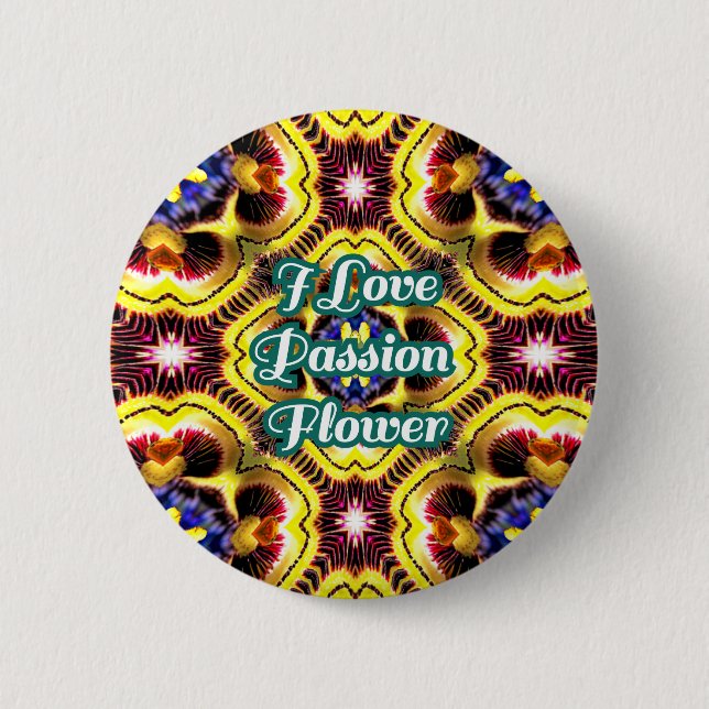 Passiflora Caerulea Pattern 2 Inch Round Button (Front)