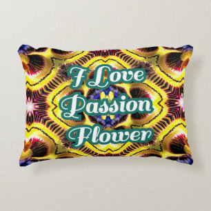 Passiflora Caerulea Pattern Accent Pillow