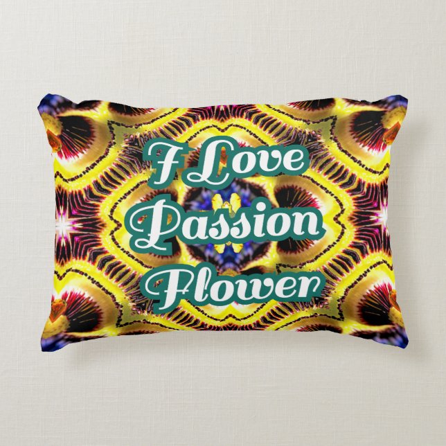Passiflora Caerulea Pattern Accent Pillow (Front)