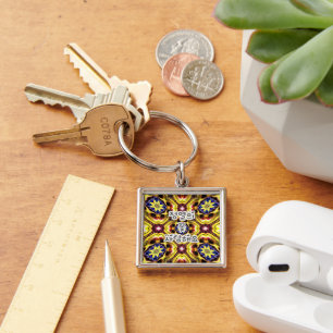 Passiflora Caerulea Pattern Keychain