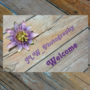 Passiflora on Weathered Wood Doormat