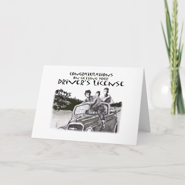 passing driving test, congratulations. card (Front)