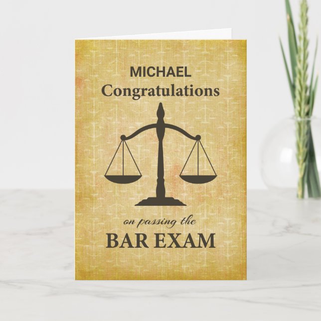 Passing Law Board Bar Exam Congratulations Card (Front)
