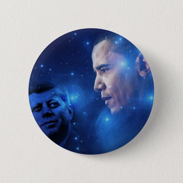Passing of the Torch, John F. Kennedy Barack Obama 2 Inch Round Button (Front)