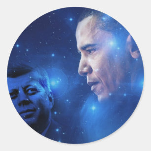 Passing of the Torch, John F. Kennedy Barack Obama Classic Round Sticker