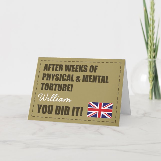 Passing Out Parade, British Army Congratulations Card (Front)