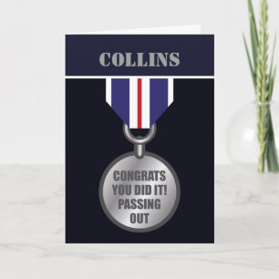 Passing Out Parade, British Naval Medal Congrats Card
