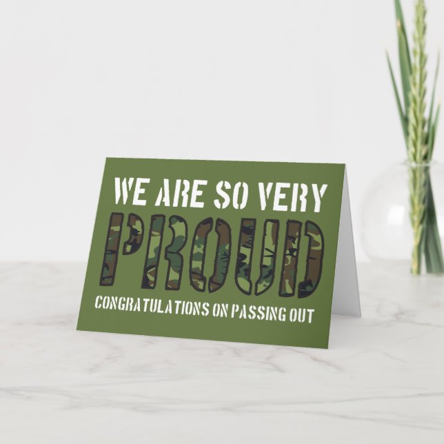 Passing Out Parade Camo Proud British Army Card (Front)