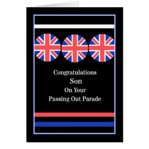 Passing Out Parade Card for Son British Flag Icons